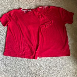 2 Red Reebok Athletic Tees